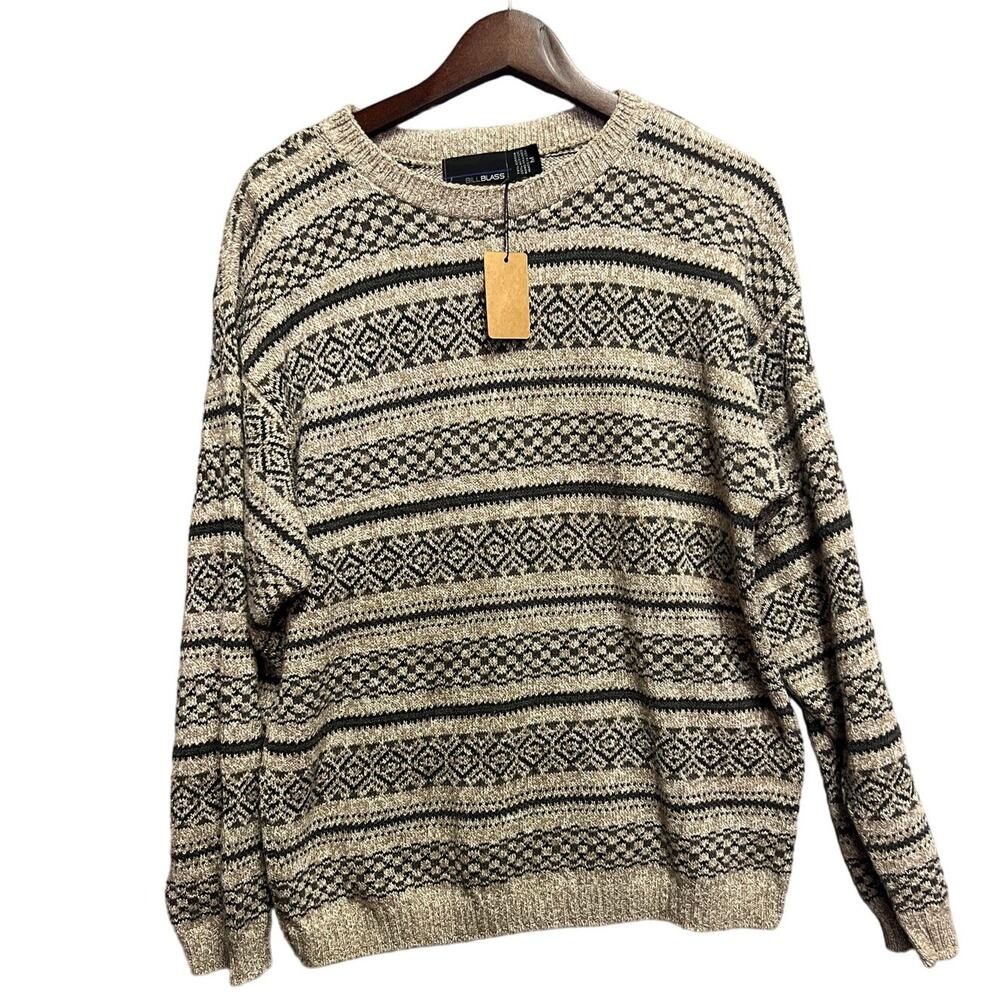 Vintage Bill Blass Sweater Striped Knit Pullover